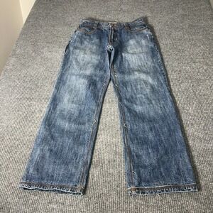 Indigo Star Jeans Mens 32 Blue Wide Leg Embroidered Y2K Baggy Skater MIVX-1215